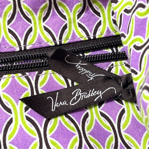 Vera Bradley Shoulder Tote Bag Purple Punch Floral Quilted Purse Pockets Retired - Picture 5 of 16